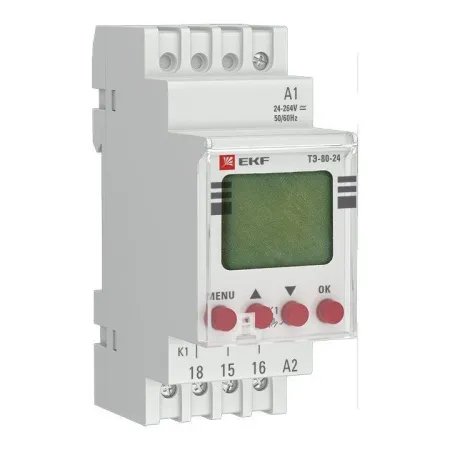 Таймер электронный ТЭ-80 24-230В на DIN-рейку EKF Proxima