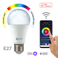 Умная LED лампа 5Вт E27 Wi-Fi RGBW HomeConnect EKF