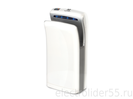 Сушилка для рук EHDA/HPF-1200 W 1200Вт 90 м/сек высокоскоростная (650x300x190мм) ударопрочный ABS-пластик  белая двусторонний обдув Electrolux
