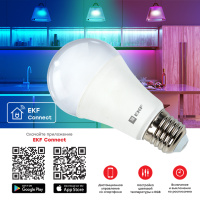Умная LED лампа 5Вт E27 Wi-Fi RGBW HomeConnect EKF