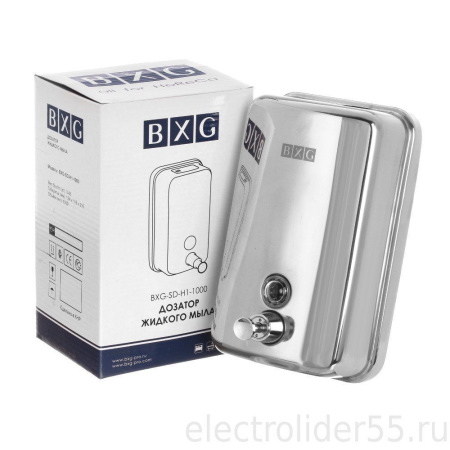 Дозатор жидкого мыла BXG-SD-H1-1000 (антивандальный) нержавеющая сталь (1000 мл) (ШхГхВ: 123x103х202) хром/глянец BXG