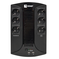 Источник Бесперебойного Питания Линейно-интерактивный E-Power Home 800ВА 6-розеток 480Вт (4мин) EKF PROxima