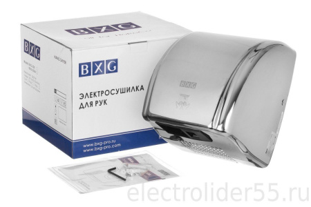 Сушилка для рук BXG-230A 2300Вт 30 м/сек антивандальная (240x200x260мм) нержавеющая сталь хром/глянец BXG