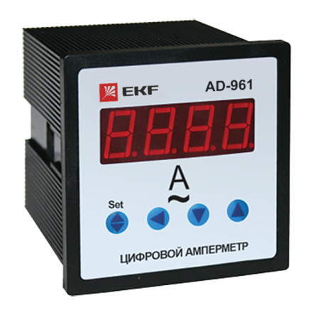 Амперметр AD-961 цифровой на панель (96х96) квадратный однофазный кл. точн. 0,5 EKF PROxima