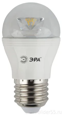 Лампа светодиодная LED-smd 7Вт=60Вт Е27 шар прозрачный холодный 4000K 560Лм P45-7W-840-E27-Clear ЭРА